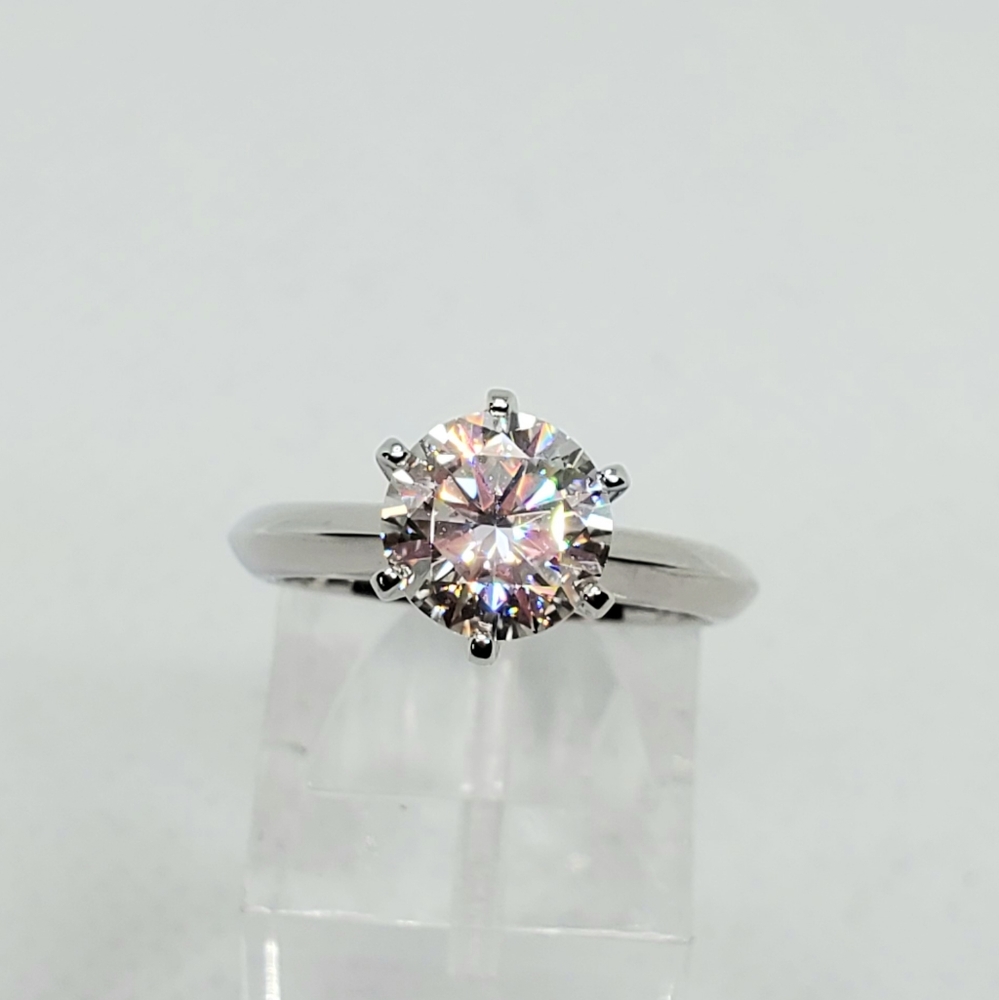 2ct  Certified Moissanite Solitaire Ring